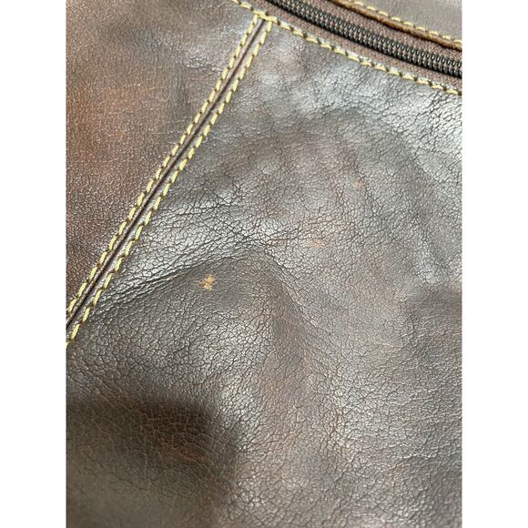 Jack Georges Buffalo Leather Large Med Adjustable Crossbody Bag Purse Brown Soft - Picture 13 of 14